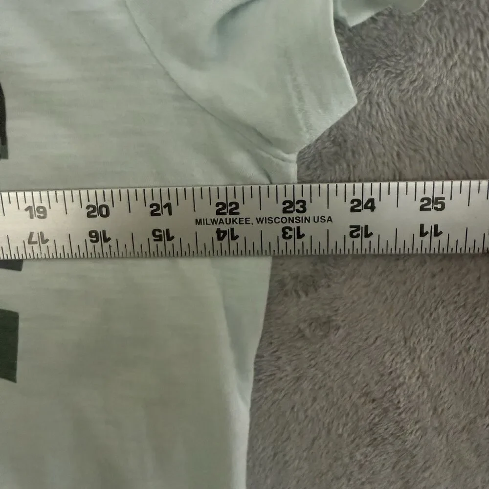 Banana Republic Vintage Graphic T Shirt Mens Large Aqua Palm Stripe Short Sleeve